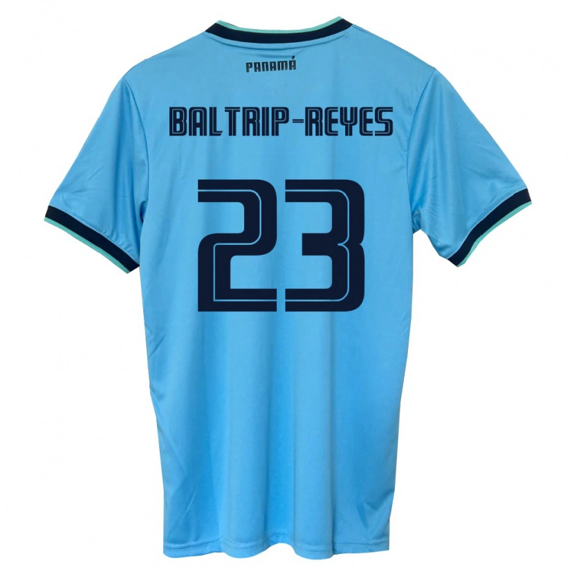 Danxen Mujer Camiseta Panamá Carina Baltrip-Reyes #23 Azul Cielo Negro 2ª Equipación 26-28 La Camisa
