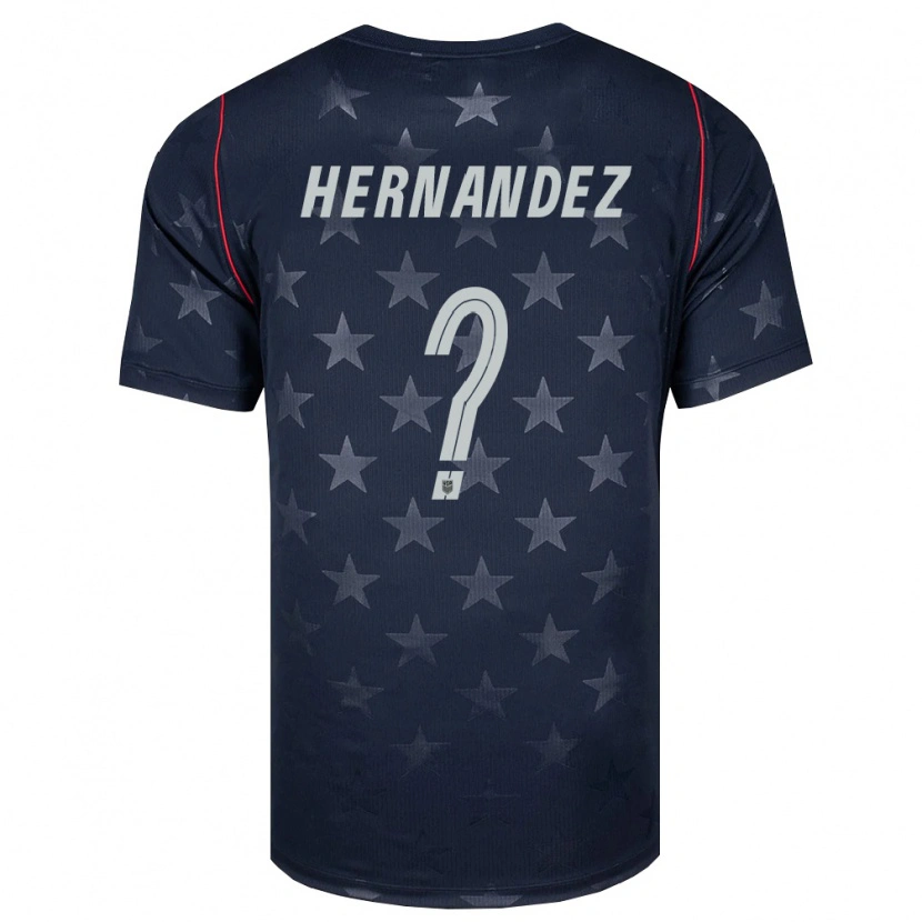 Danxen Mujer Camiseta Estados Unidos Alex Hernandez #0 Negro Blanco Rojo 2ª Equipación 26-28 La Camisa