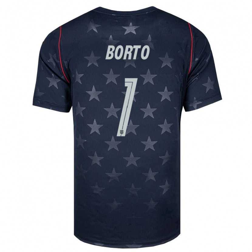 Danxen Mujer Camiseta Estados Unidos Alexander Borto #1 Negro Blanco Rojo 2ª Equipación 26-28 La Camisa
