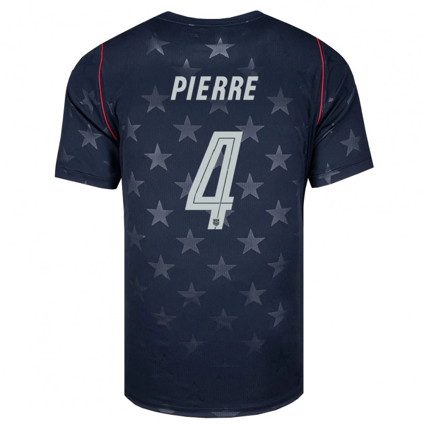 Danxen Mujer Camiseta Estados Unidos Neil Pierre #4 Negro Blanco Rojo 2ª Equipación 26-28 La Camisa