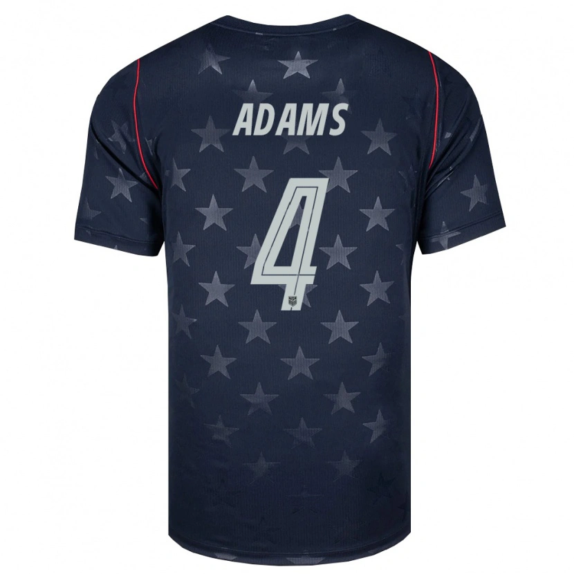 Danxen Mujer Camiseta Estados Unidos Tyler Adams #4 Negro Blanco Rojo 2ª Equipación 26-28 La Camisa