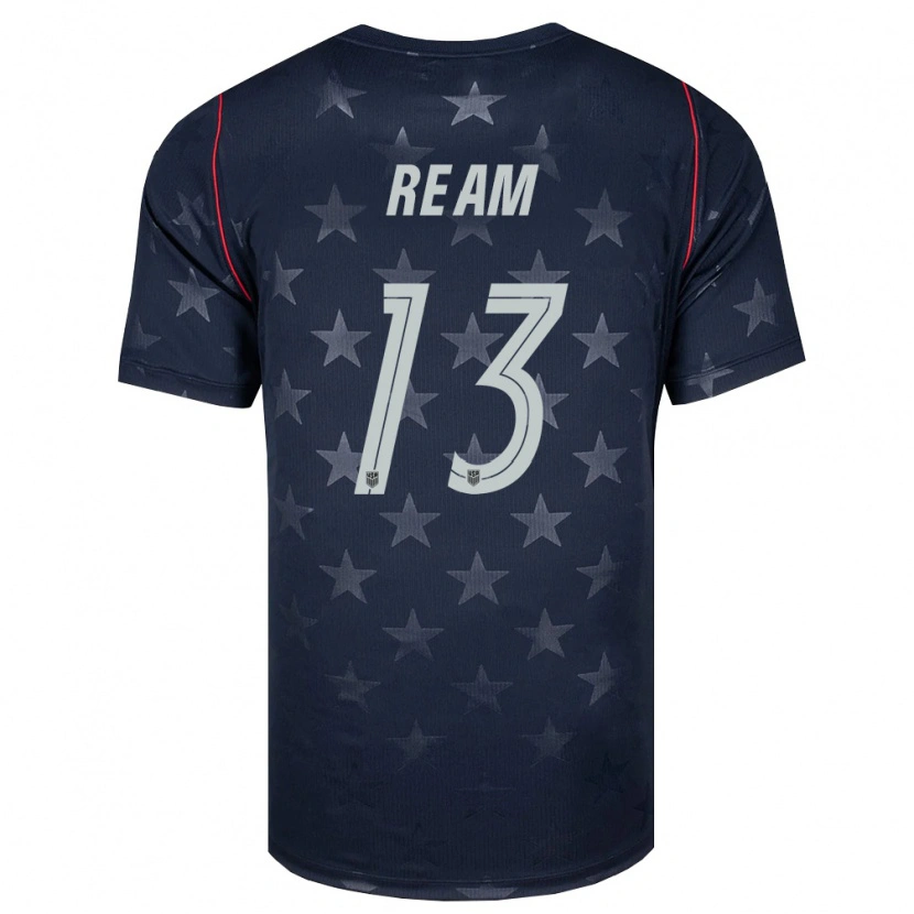 Danxen Mujer Camiseta Estados Unidos Tim Ream #13 Negro Blanco Rojo 2ª Equipación 26-28 La Camisa