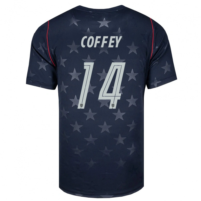 Danxen Mujer Camiseta Estados Unidos Sam Coffey #14 Negro Blanco Rojo 2ª Equipación 26-28 La Camisa