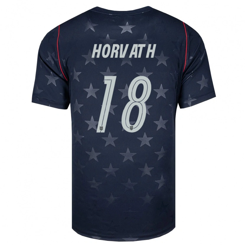 Danxen Mujer Camiseta Estados Unidos Ethan Horvath #18 Negro Blanco Rojo 2ª Equipación 26-28 La Camisa