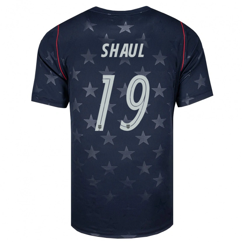 Danxen Mujer Camiseta Estados Unidos Ian Shaul #19 Negro Blanco Rojo 2ª Equipación 26-28 La Camisa