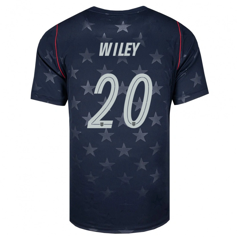 Danxen Mujer Camiseta Estados Unidos Caleb Wiley #20 Negro Blanco Rojo 2ª Equipación 26-28 La Camisa