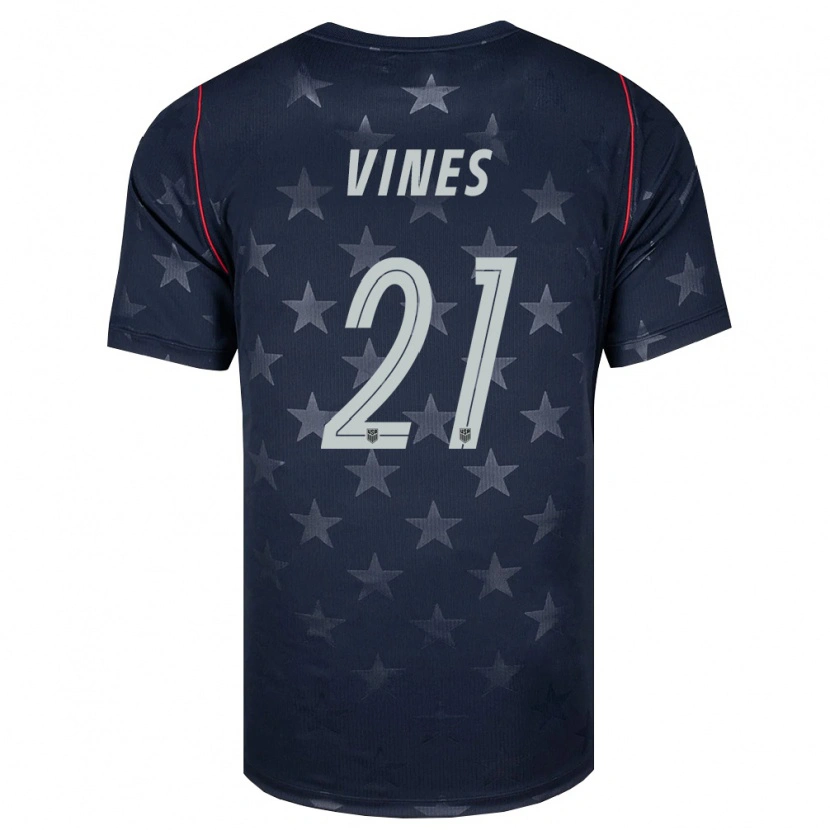 Danxen Mujer Camiseta Estados Unidos Sam Vines #21 Negro Blanco Rojo 2ª Equipación 26-28 La Camisa