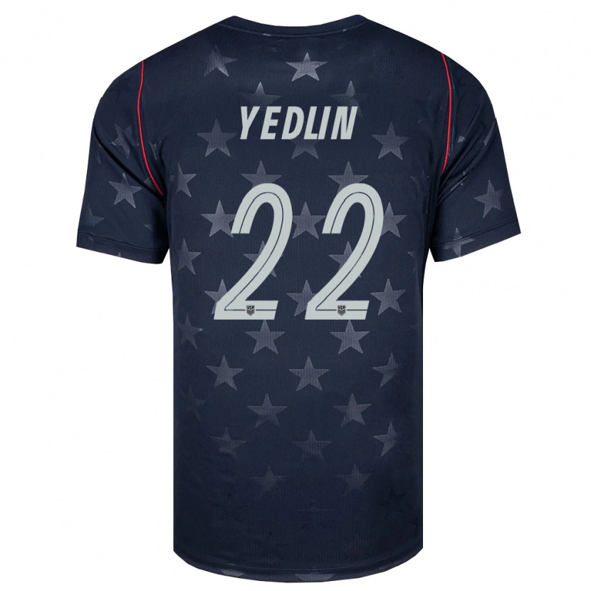 Danxen Mujer Camiseta Estados Unidos Deandre Yedlin #22 Negro Blanco Rojo 2ª Equipación 26-28 La Camisa