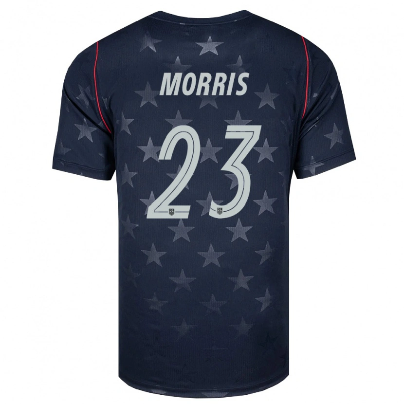 Danxen Mujer Camiseta Estados Unidos Aidan Morris #23 Negro Blanco Rojo 2ª Equipación 26-28 La Camisa