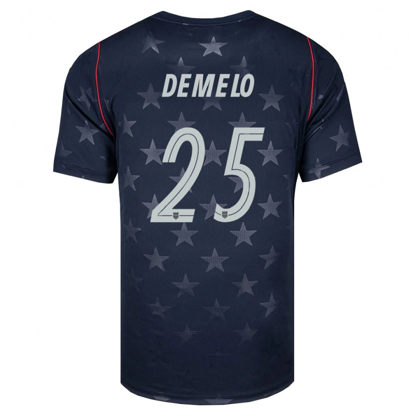 Danxen Mujer Camiseta Estados Unidos Savannah Demelo #25 Negro Blanco Rojo 2ª Equipación 26-28 La Camisa