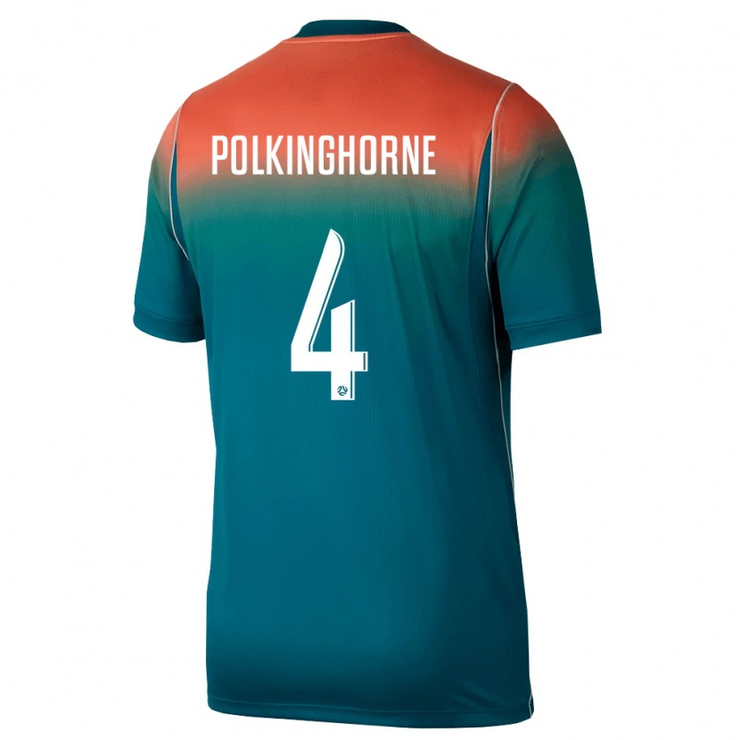 Danxen Mujer Camiseta Australia Clare Polkinghorne #4 Verde Rosa 2ª Equipación 26-28 La Camisa