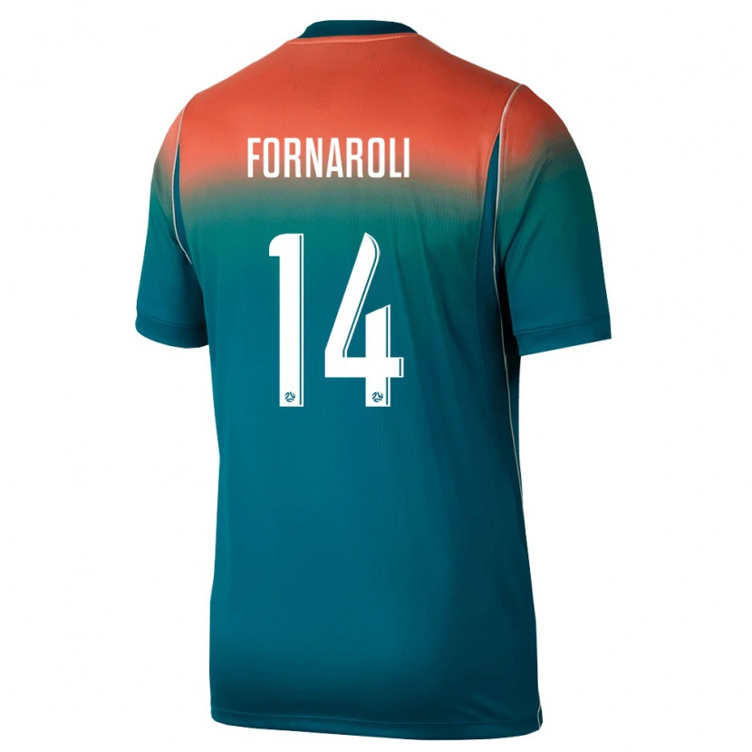Danxen Mujer Camiseta Australia Bruno Fornaroli #14 Verde Rosa 2ª Equipación 26-28 La Camisa