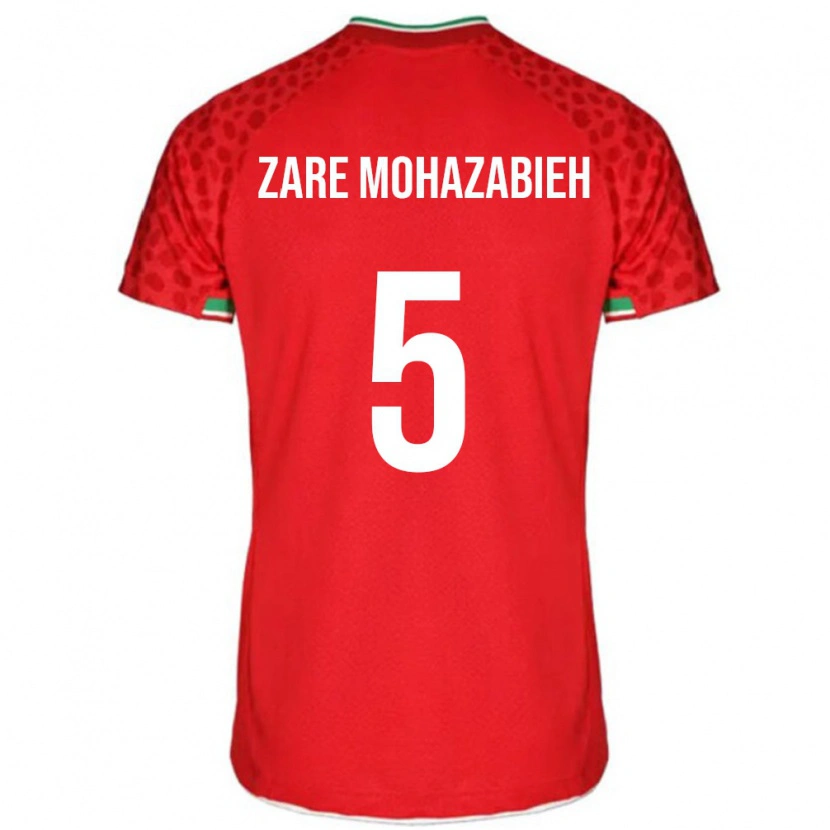 Danxen Mujer Camiseta Irán Mohammadmehdi Zare #5 Rojo Blanco 2ª Equipación 26-28 La Camisa