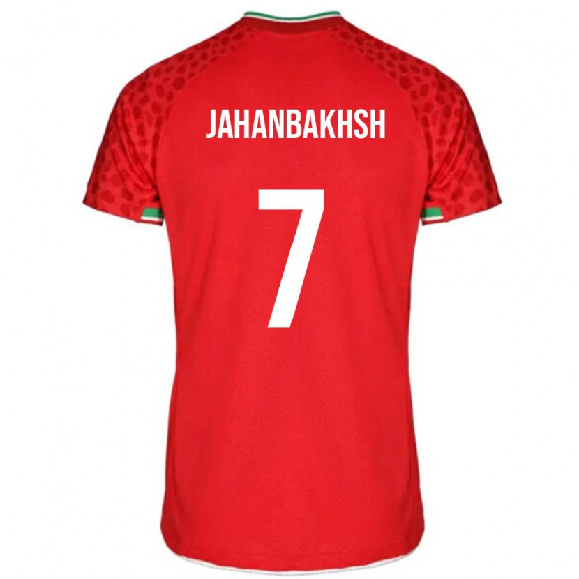 Danxen Mujer Camiseta Irán Alireza Jahanbakhsh #7 Rojo Blanco 2ª Equipación 26-28 La Camisa