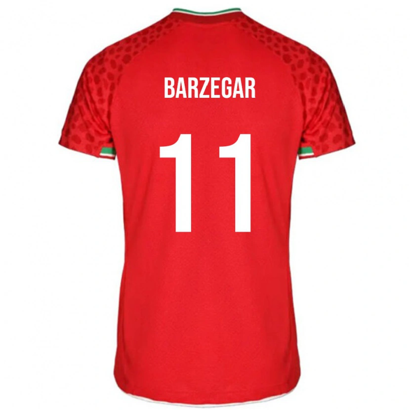 Danxen Mujer Camiseta Irán Aria Barzegar #11 Rojo Blanco 2ª Equipación 26-28 La Camisa