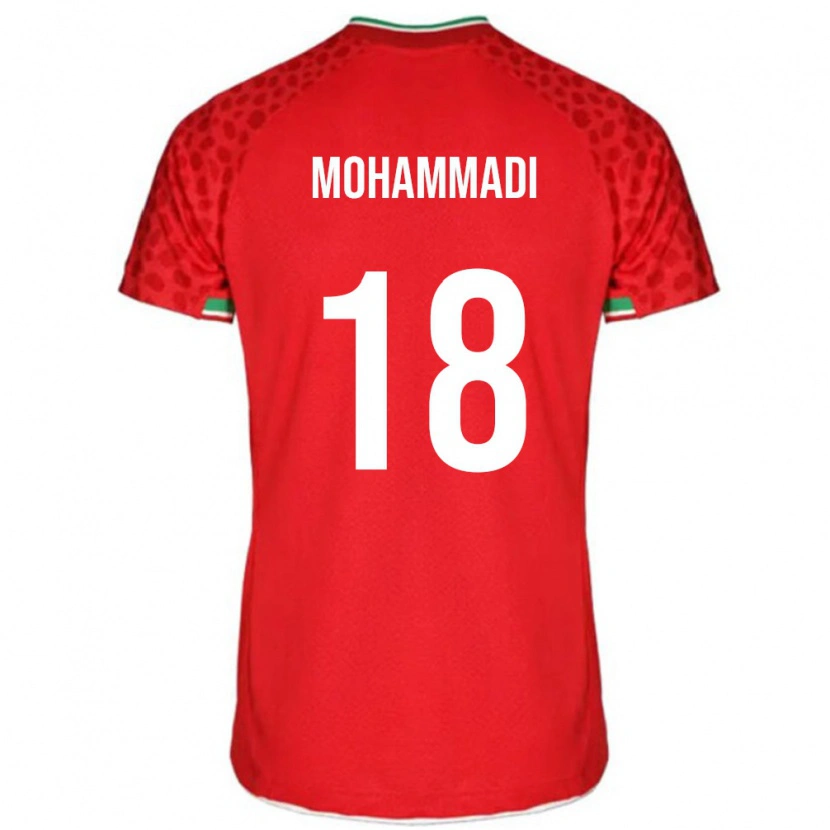 Danxen Mujer Camiseta Irán Melika Mohammadi #18 Rojo Blanco 2ª Equipación 26-28 La Camisa