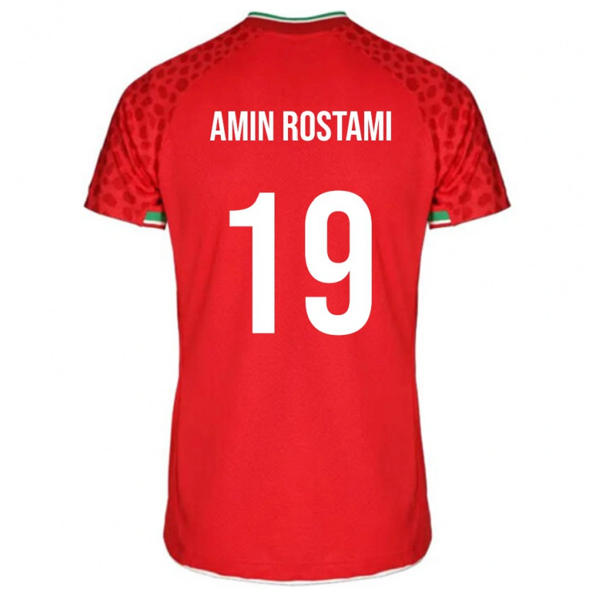 Danxen Mujer Camiseta Irán Mohammad Amin Rostami #19 Rojo Blanco 2ª Equipación 26-28 La Camisa