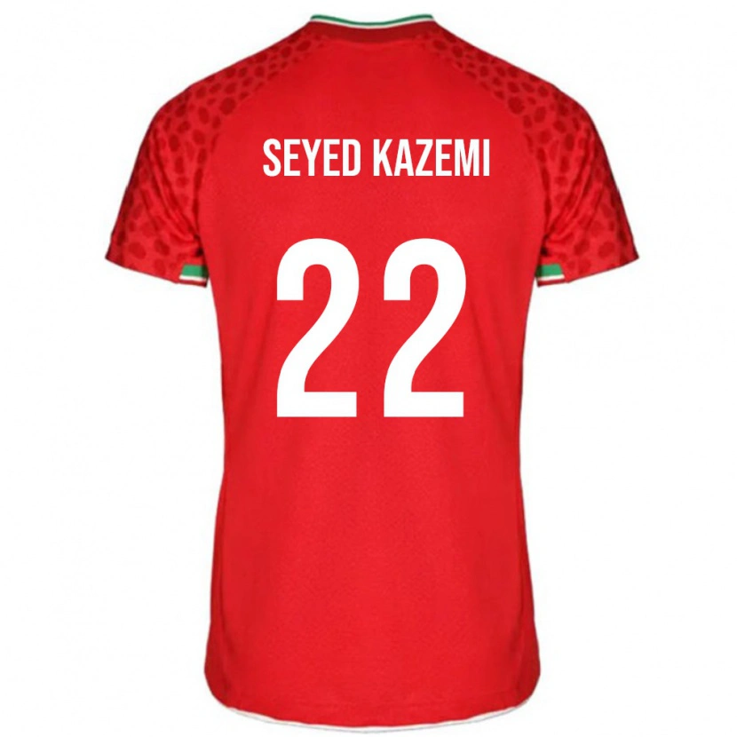 Danxen Mujer Camiseta Irán Arefeh Seyed Kazemi #22 Rojo Blanco 2ª Equipación 26-28 La Camisa