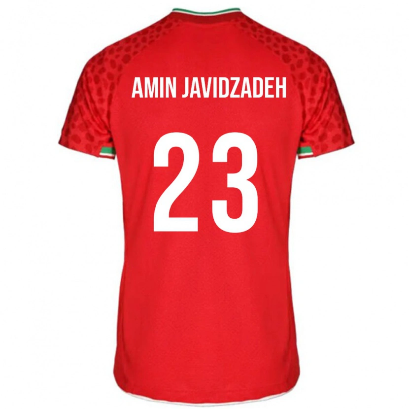 Danxen Mujer Camiseta Irán Mohammad Amin Javidzadeh #23 Rojo Blanco 2ª Equipación 26-28 La Camisa