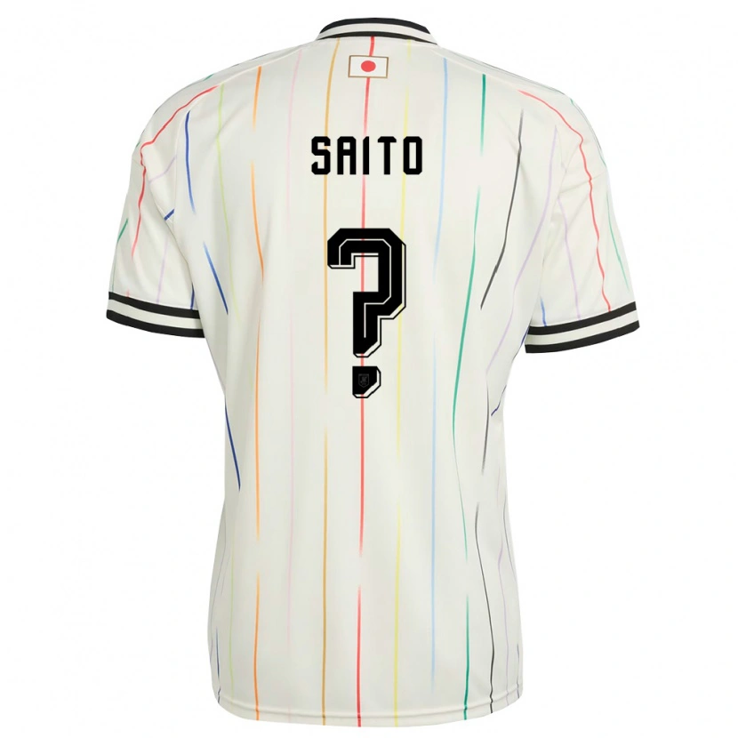 Danxen Mujer Camiseta Japón Kakeru Saito #0 Blanco Negro 2ª Equipación 26-28 La Camisa