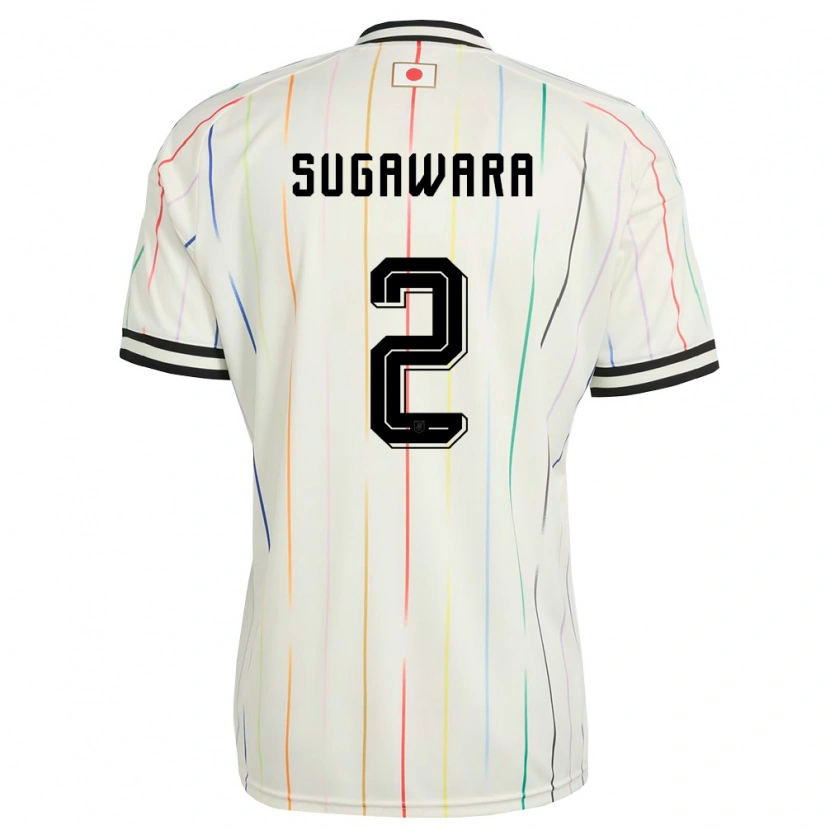 Danxen Mujer Camiseta Japón Yukinari Sugawara #2 Blanco Negro 2ª Equipación 26-28 La Camisa