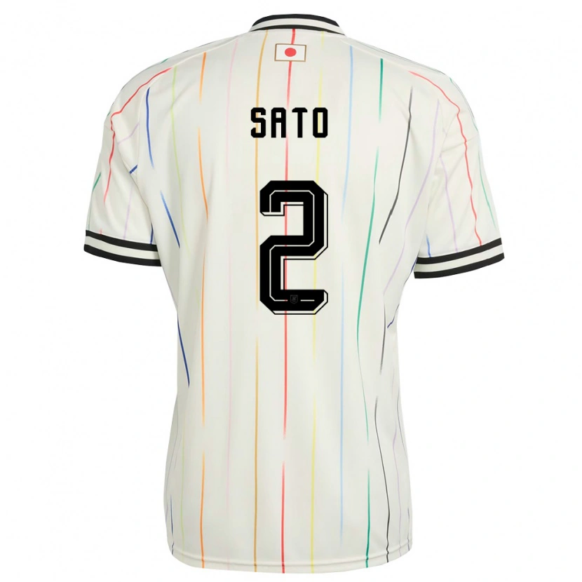Danxen Mujer Camiseta Japón Mihiro Sato #2 Blanco Negro 2ª Equipación 26-28 La Camisa