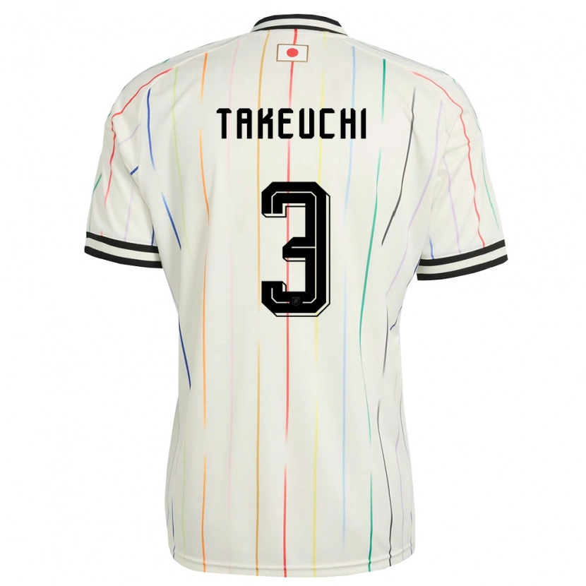 Danxen Mujer Camiseta Japón Yuzo Takeuchi #3 Blanco Negro 2ª Equipación 26-28 La Camisa