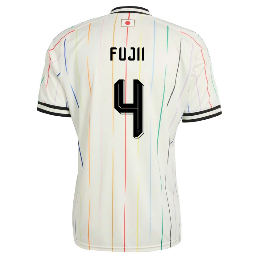 Danxen Mujer Camiseta Japón Shota Fujii #4 Blanco Negro 2ª Equipación 26-28 La Camisa