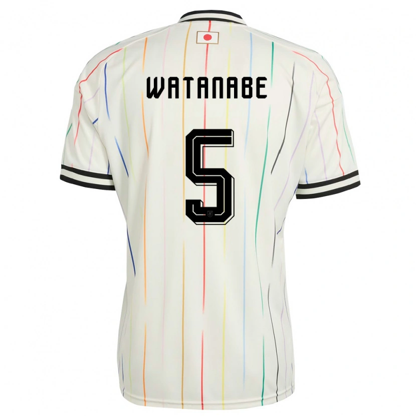 Danxen Mujer Camiseta Japón Tsuyoshi Watanabe #5 Blanco Negro 2ª Equipación 26-28 La Camisa