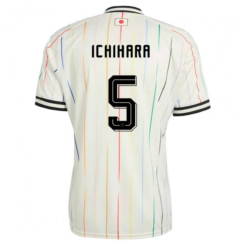 Danxen Mujer Camiseta Japón Rion Ichihara #5 Blanco Negro 2ª Equipación 26-28 La Camisa