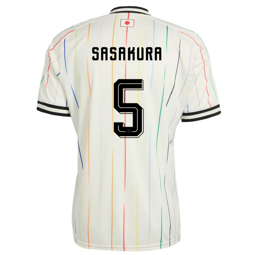 Danxen Mujer Camiseta Japón Takuma Sasakura #5 Blanco Negro 2ª Equipación 26-28 La Camisa