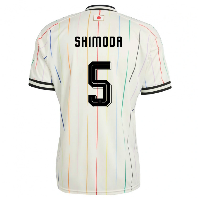 Danxen Mujer Camiseta Japón Yoshihiro Shimoda #5 Blanco Negro 2ª Equipación 26-28 La Camisa
