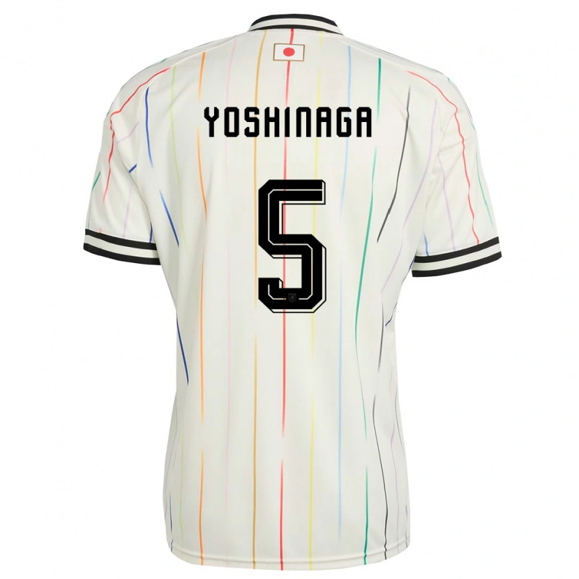 Danxen Mujer Camiseta Japón Yumeki Yoshinaga #5 Blanco Negro 2ª Equipación 26-28 La Camisa
