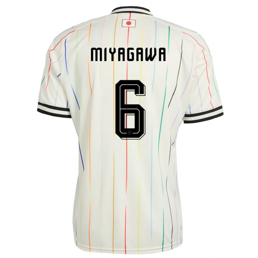 Danxen Mujer Camiseta Japón Asato Miyagawa #6 Blanco Negro 2ª Equipación 26-28 La Camisa