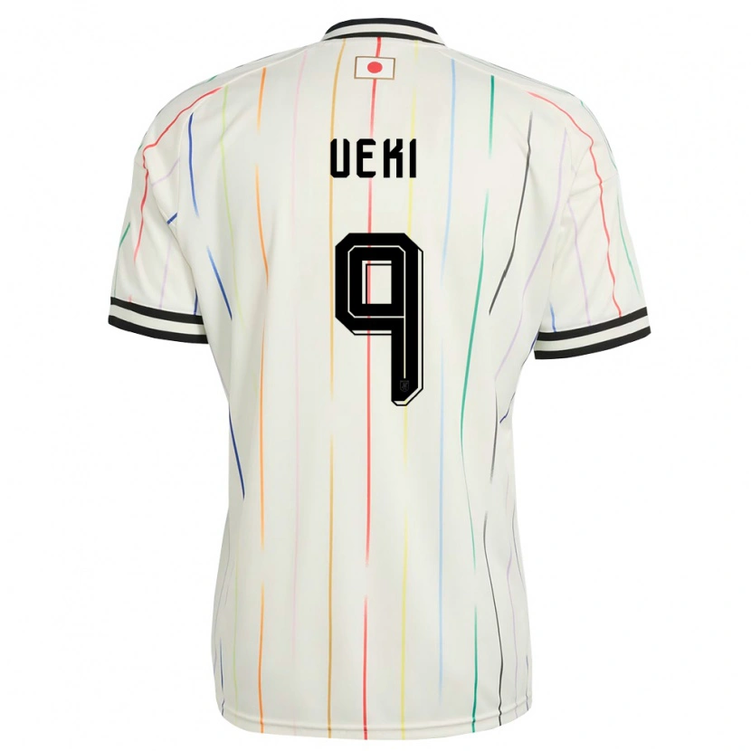 Danxen Mujer Camiseta Japón Riko Ueki #9 Blanco Negro 2ª Equipación 26-28 La Camisa