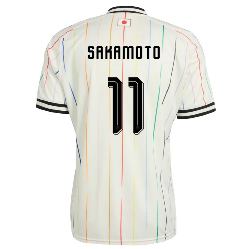 Danxen Mujer Camiseta Japón Isa Sakamoto #11 Blanco Negro 2ª Equipación 26-28 La Camisa