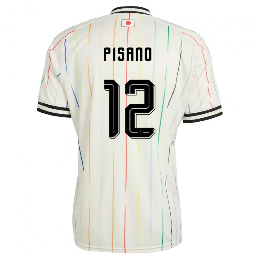 Danxen Mujer Camiseta Japón Alexandre Pisano #12 Blanco Negro 2ª Equipación 26-28 La Camisa