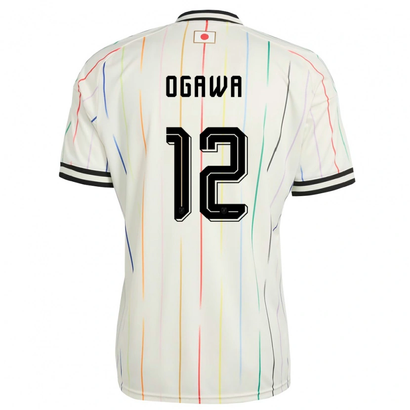 Danxen Mujer Camiseta Japón Hikaru Ogawa #12 Blanco Negro 2ª Equipación 26-28 La Camisa