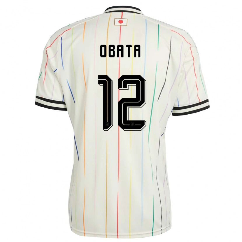 Danxen Mujer Camiseta Japón Sosuke Obata #12 Blanco Negro 2ª Equipación 26-28 La Camisa