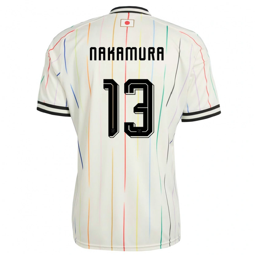Danxen Mujer Camiseta Japón Keito Nakamura #13 Blanco Negro 2ª Equipación 26-28 La Camisa