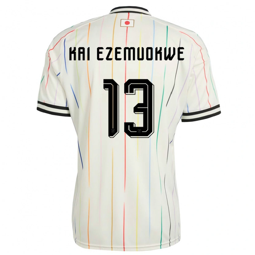 Danxen Mujer Camiseta Japón Chimezie Kai Ezemuokwe #13 Blanco Negro 2ª Equipación 26-28 La Camisa