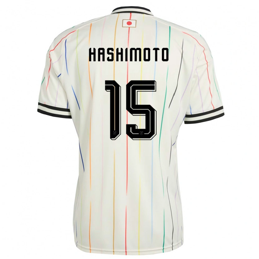 Danxen Mujer Camiseta Japón Jua Hashimoto #15 Blanco Negro 2ª Equipación 26-28 La Camisa