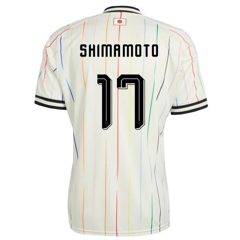 Danxen Mujer Camiseta Japón Yudai Shimamoto #17 Blanco Negro 2ª Equipación 26-28 La Camisa
