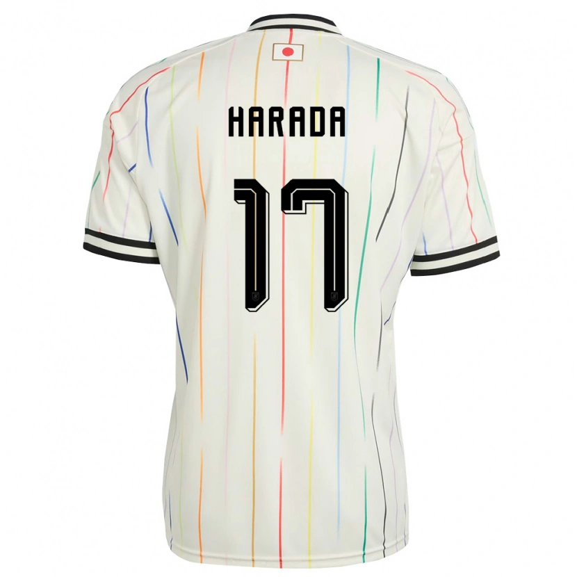 Danxen Mujer Camiseta Japón Soru Harada #17 Blanco Negro 2ª Equipación 26-28 La Camisa