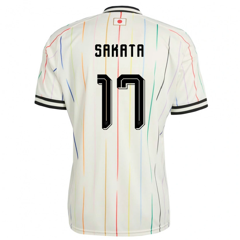 Danxen Mujer Camiseta Japón Reiya Sakata #17 Blanco Negro 2ª Equipación 26-28 La Camisa