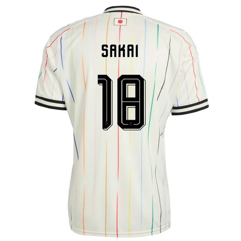 Danxen Mujer Camiseta Japón Shunya Sakai #18 Blanco Negro 2ª Equipación 26-28 La Camisa