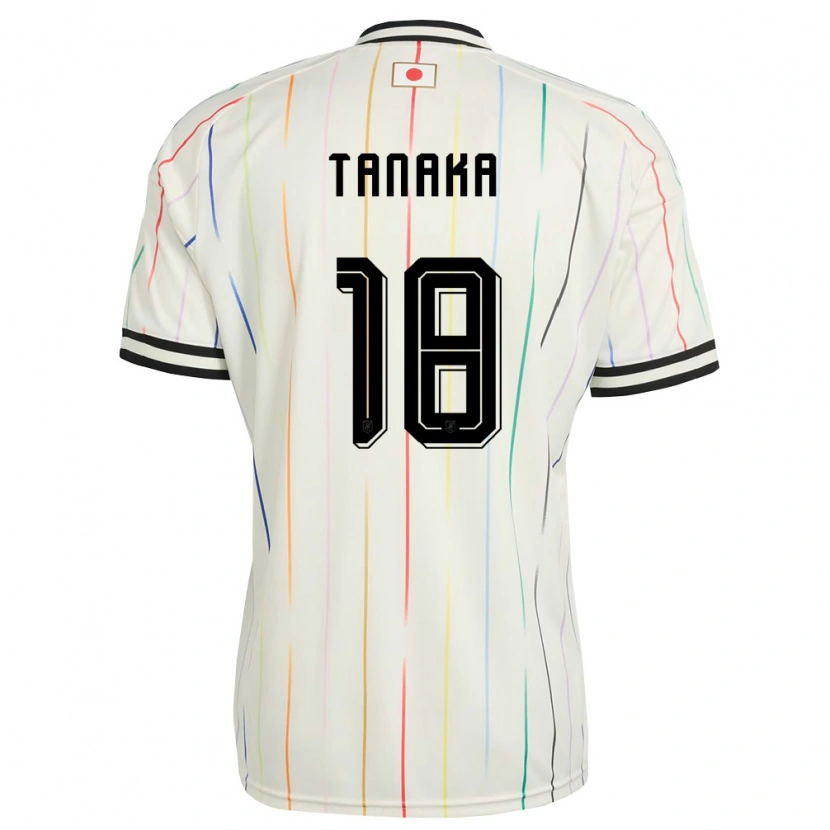 Danxen Mujer Camiseta Japón Momoko Tanaka #18 Blanco Negro 2ª Equipación 26-28 La Camisa