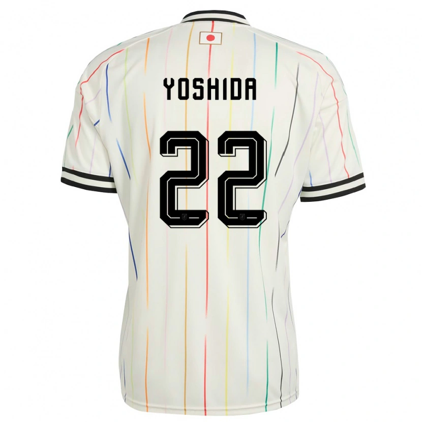 Danxen Mujer Camiseta Japón Maya Yoshida #22 Blanco Negro 2ª Equipación 26-28 La Camisa