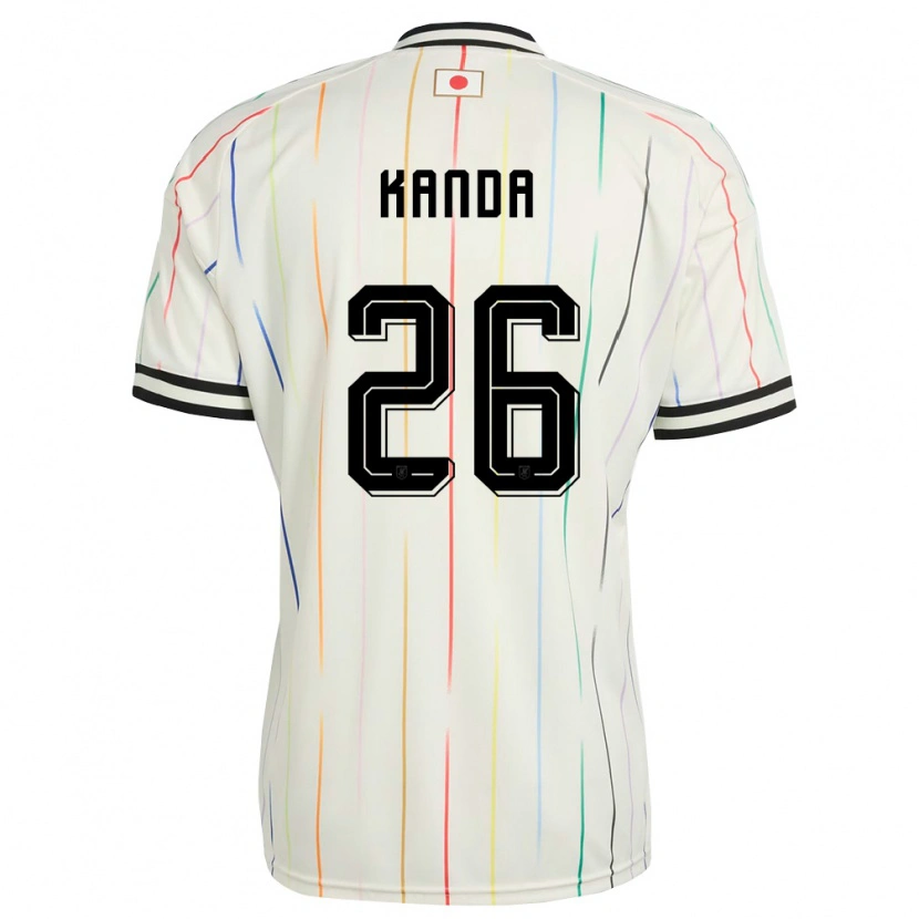 Danxen Mujer Camiseta Japón Hiroto Kanda #26 Blanco Negro 2ª Equipación 26-28 La Camisa