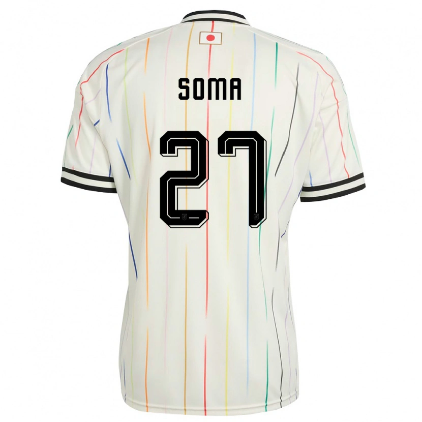 Danxen Mujer Camiseta Japón Yuki Soma #27 Blanco Negro 2ª Equipación 26-28 La Camisa